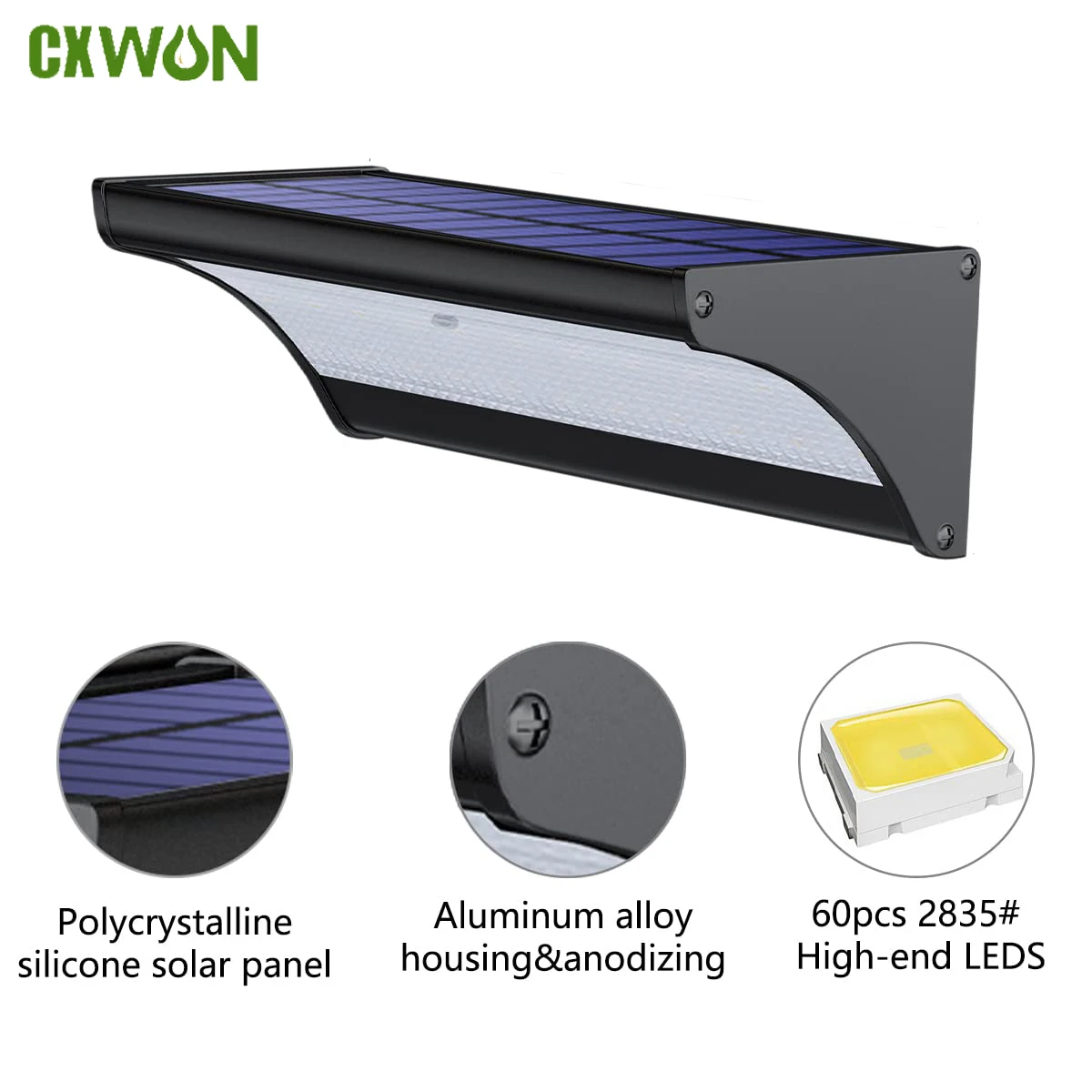 Balance Beam Outdoor - 60/48led luz de parede solar ao