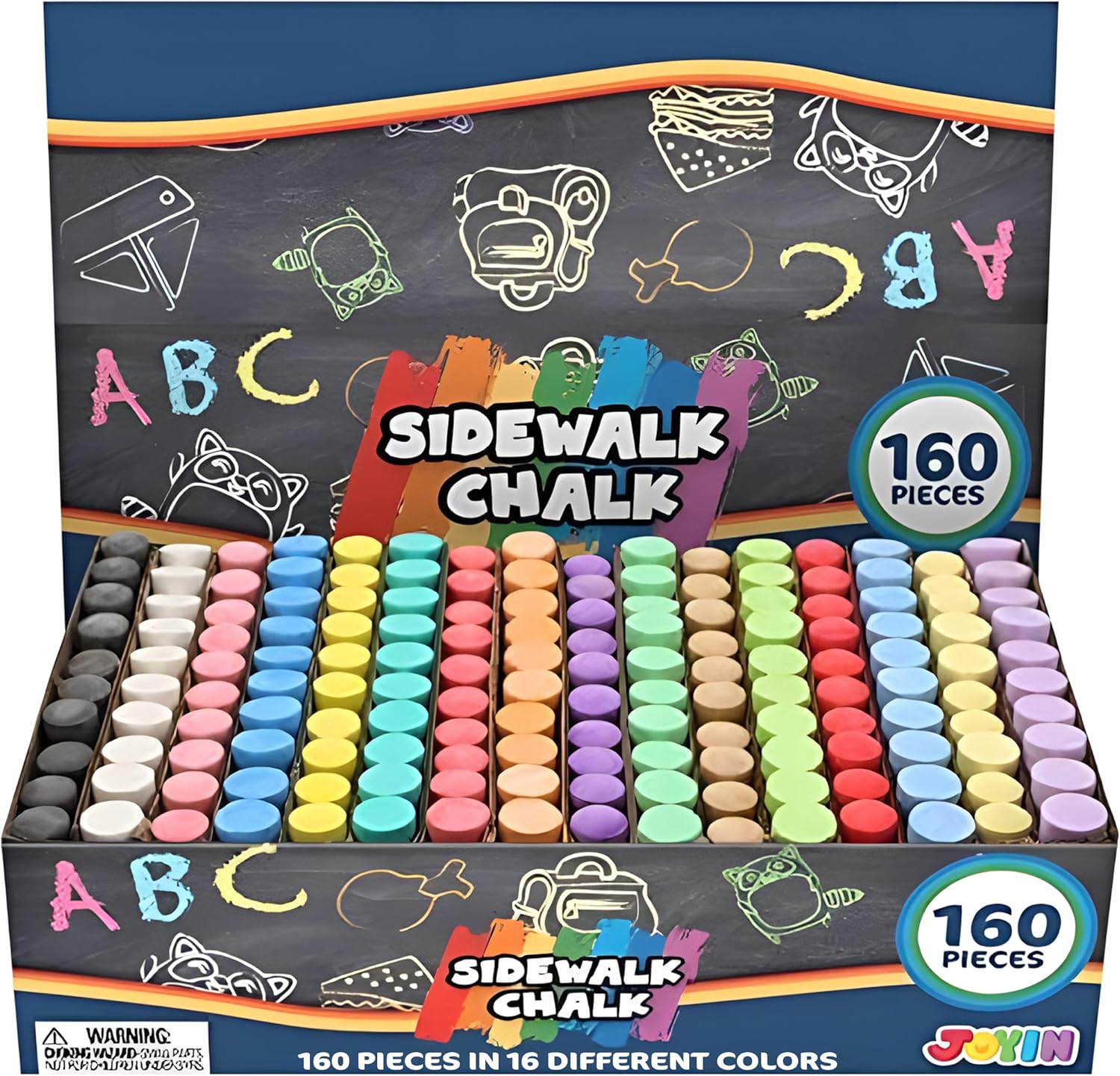 Chalk Outdoor Jumbo - Conjunto de giz para calçada, 160