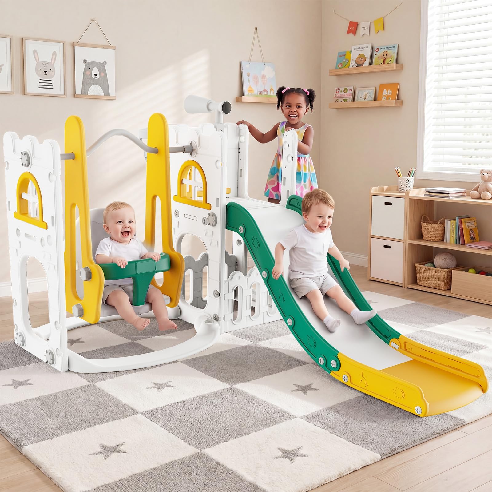 Kids Outdoor Climber - Conjunto de Escorregador e Balanço 7