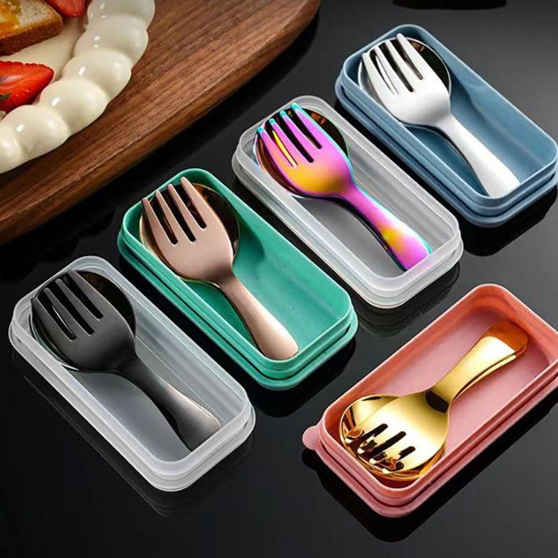Kids.Outdoor Utensils - Conjunto de utensílio portátil de aço