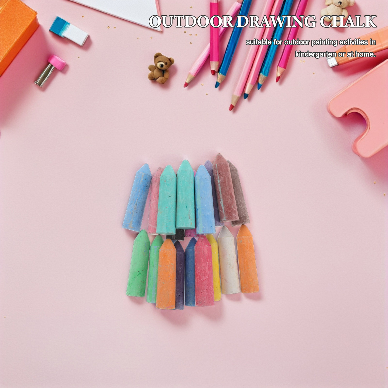 Chalk Outdoor Jumbo - 20 Peças de Giz para Jogos