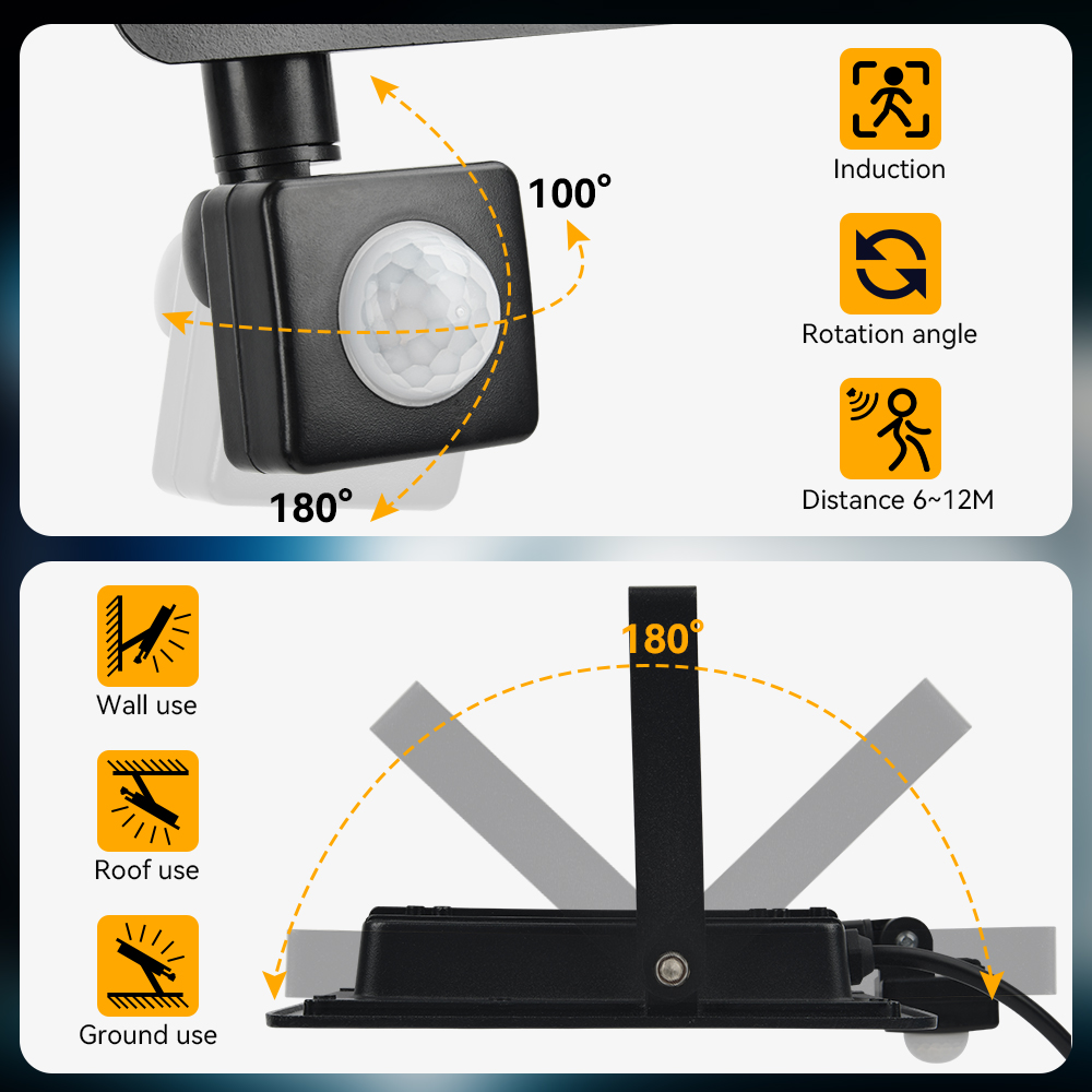 200w led pir sensor de movimen - Balance Beam Outdoor avaliação e preço