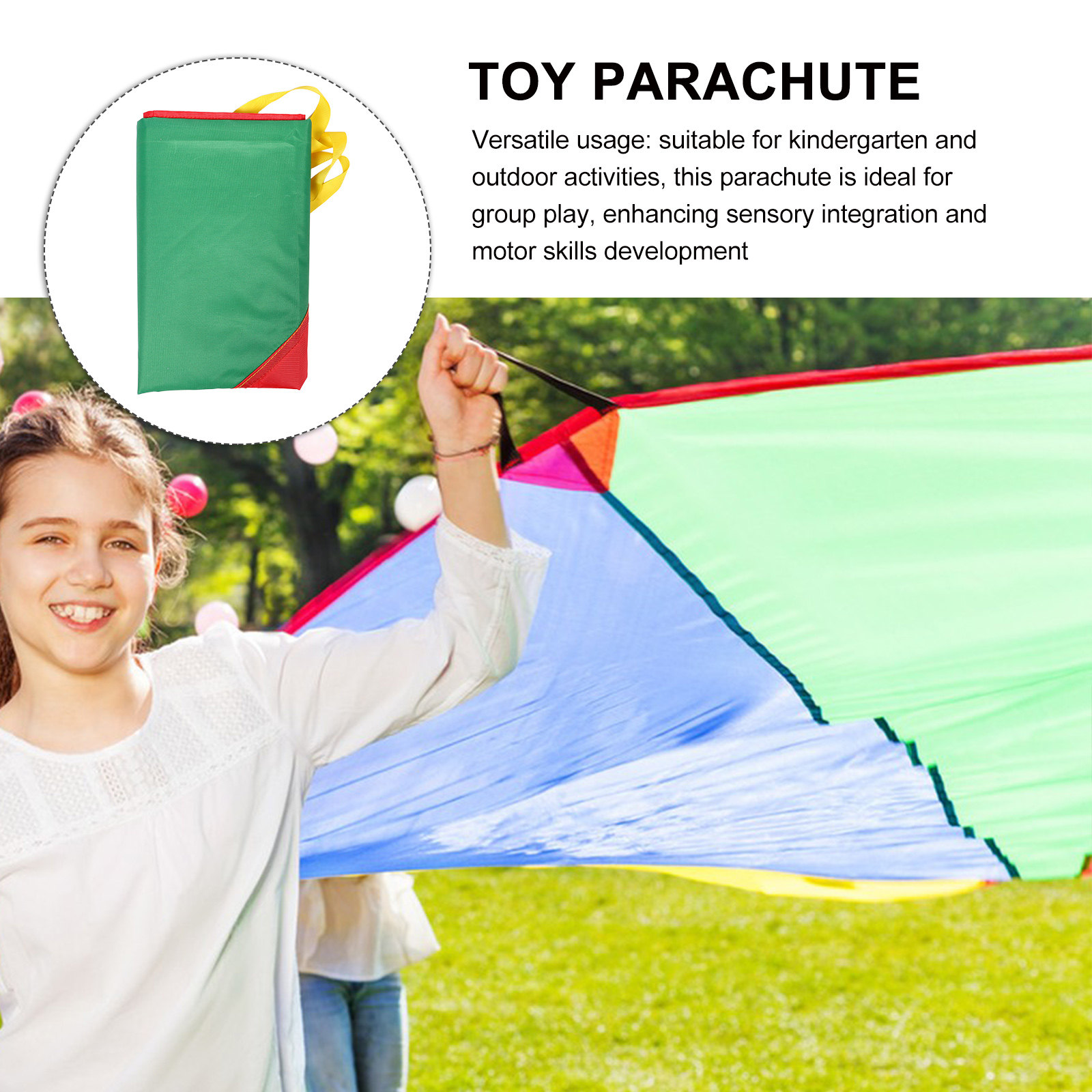 Paracaídas Colorido Arco-Íris  - Kids Outdoor Activity Toys avaliação e preço