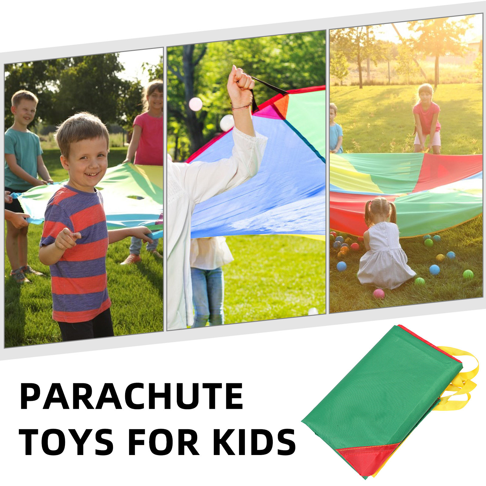 Paracaídas Colorido Arco-Íris  - Kids Outdoor Activity Toys avaliação e preço