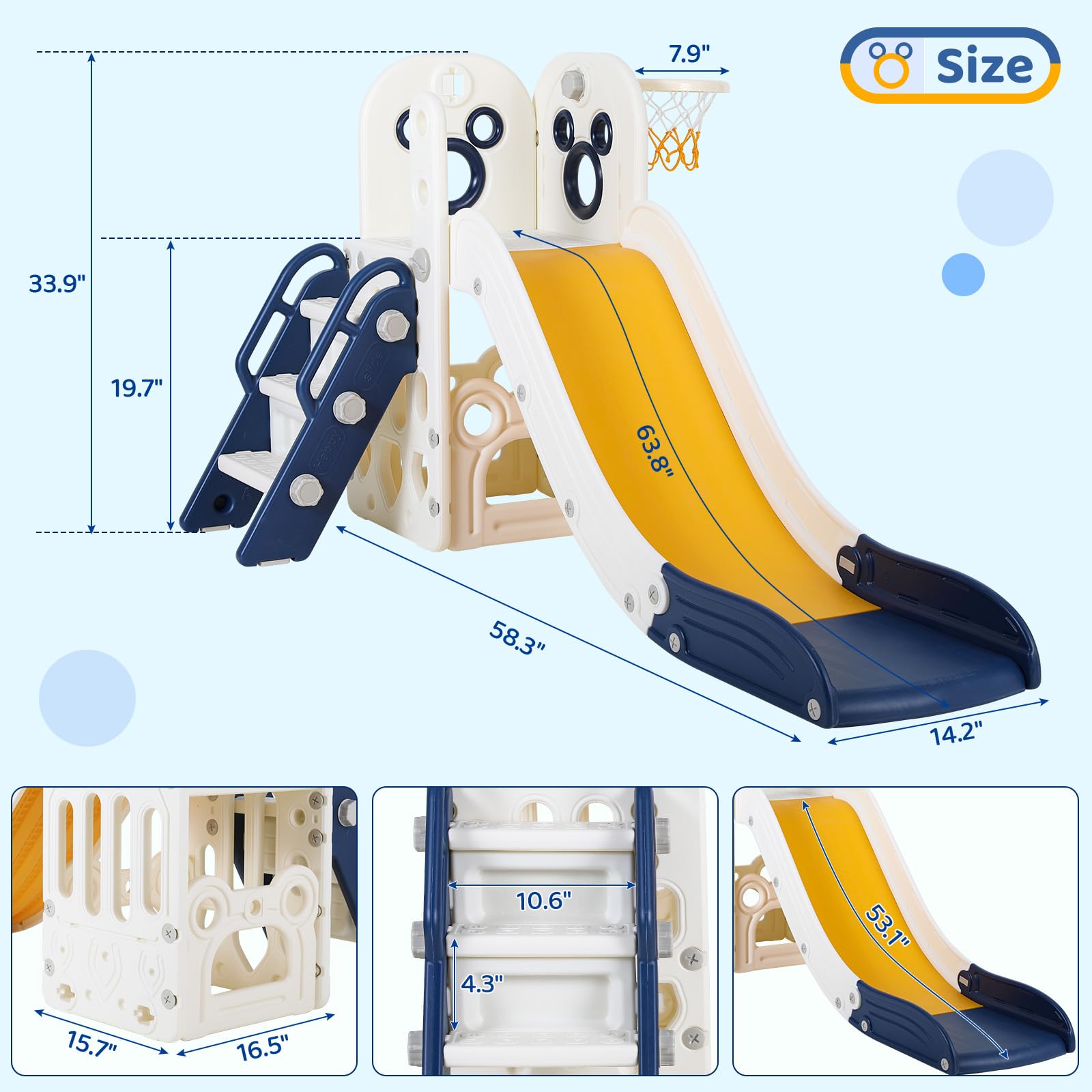 Conjunto de Escorregador 6 em  - Kids Outdoor Climber avaliação e preço